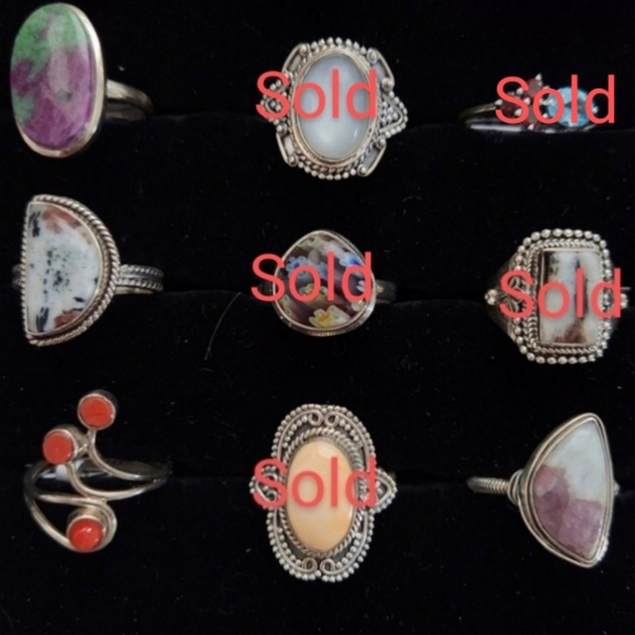 NEW Size 8.5 Genuine Sterling Silver Rings - Picture 4 of 8